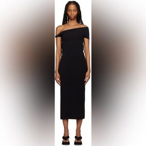 Third form black intertwined midi dress